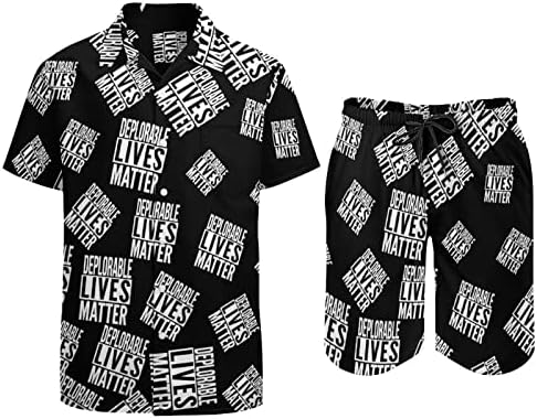 חיים מצערים חומר גברים 2 חלקים הוואי סט מכפתור חולצות שרוול קצר מכנסי חוף מכנסיים רופפים מתאימים