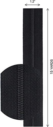 4.5 YKK סליל ניילון רציף שרשרת רוכסן שחורה כוללת מחווני משיכה ארוכים ללא נעילה - צבע שחור - בחר באורך שלך - מיוצר בארצות
