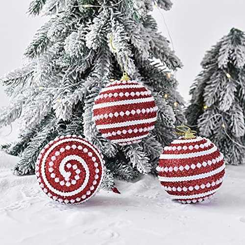 עץ חג המולד קישוט חג המולד כדור צבע כדור טבול אבקת כדור חג המולד קישוטי תליון כדור חג המולד קישוטי דקורטיבי שרשרות לתליית