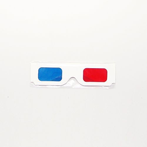 עגלת יד כחולה 12 זוגות קרטון אדום/ציאן משקפיים 3-מסגרת לבנה