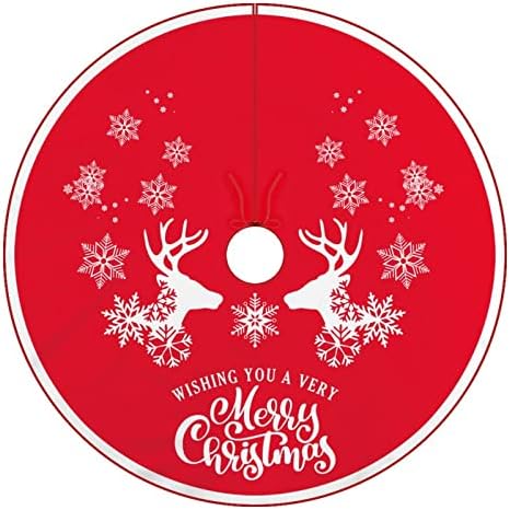 אייל פתיתי שלג סנטה שלג מחצלת עץ חג המולד אדום ולבן עץ חג המולד חצאית עץ עץ רך מחצלת כיסוי לחג למסיבת השנה החדשה