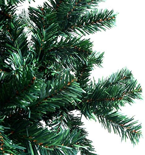Costway 6ft PVC מלאכותי עץ חג המולד עם עונת החגים המקורה ירוק חיצוני