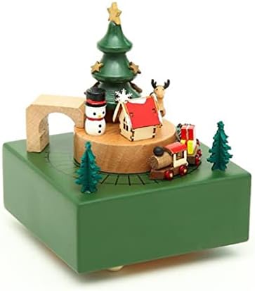 DHTDVD קרוסלת עץ קופסת מוסיקה לחג המולד ילדה ילדה קטנה ילדה יום הולדת מתנה ריהוט לבית קישוטי רטרו קופסת מוסיקה