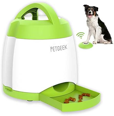 Petgeek Freat Dispenser צעצועים לכלבים, מזין חיות מחמד אוטומטי עם אספקת חשמל כפולה ושלט רחוק, צעצועי פאזל