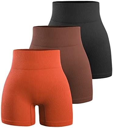 אימון נשים מפעיל מכנסיים קצרים במותניים גבוהות לבטוח לבטן ספורט