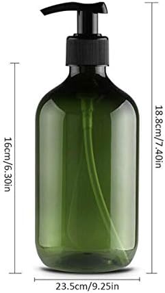 Mochiglory 500 מל קיבולת גדולה בקבוקי קרם ריקים, בקבוקי משאבות חום סבון חום/ירוק מפלסטיק בקבוק 4-חבילה