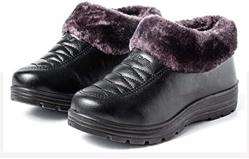 נעלי שלג נשים מגפיים חמים קטיפה חורפית מחליקים על נעלי אצבעות עגול בוהן עגול