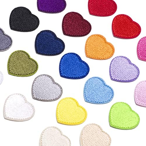 טורנדו-סערה 23 חתיכות צבעוניות צבעוניות צבעוניות בצורת לב צורה בסיסית טלאים רקומים, תפור על/ברזל על טלאי קישוט