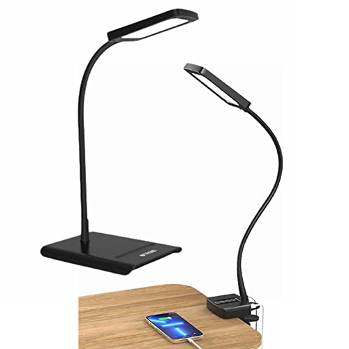 מנורת שולחן מחדק טרונד, אור שולחן הטיפול בעין עם יציאת טעינה של USB, מנורת משימה של צוואר גוונון 11 וואט מנורת