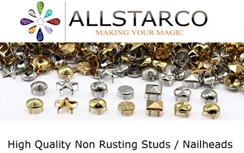 Allstarco 8 ממ כסף 3/8 חתיכות Beadazzler Diamond - 100 חלקים