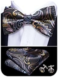 בארי.וואנג עניבת פרפר משי עניבת גברים של מראש קשור עניבות פרפר כיס כיכר חפתים סט חתונה עניבה פורמליות