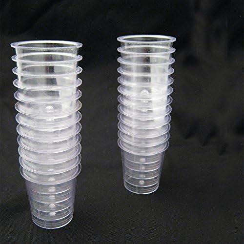 24 כוסות זריקה פלסטיק קשיח שקוף 1 עוז מיני כוסות מסיבת זכוכית יין בר בר