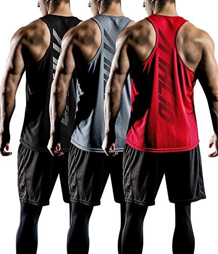 אתליו 3 מארז גופיות אימון שרירים בכושר יבש לגברים, חולצות כושר פיתוח גוף, גופיית כושר אתלטית