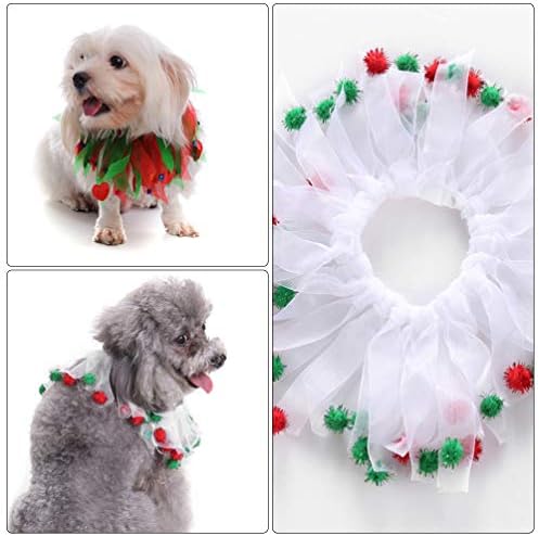 2 יחידות חג המולד כלב צווארון אדום ירוק תחרה חג המולד לחיות מחמד חתול צווארון קשרי עניבות לחיות מחמד תלבושות עבור