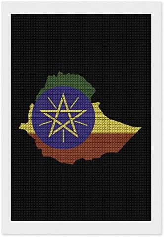 ערכות ציור יהלומים דקורטיביים מפת דגל אתיופיה 5 ד עשה זאת בעצמך תרגיל מלא ציורי נקודות יהלומים בית תפאורה 8איקס 12