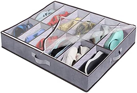 2 חבילה מתחת למיטה שקית מארגן אחסון נעליים עם מכסה ורוכסן מיכל אחסון תחתון מתקפל מתחת לפתרון אחסון נעליים מיטה 80