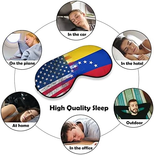 מסכות עין שינה, דגל אמריקאי של ונצואלה מסכת עיניים שינה וכיסוי עיניים עם רצועה/סרט אלסטי לנשים גברים שינה נסיעות תנומה