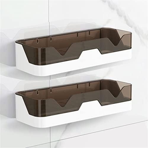 מתלה אמבטיה רכוב על קיר WXXGY לאחסון שמפו אחסון מפלסטיק מתלה מארגן מטבח לאביזרי אמבטיה/2 יחידות זהב/29.5 x