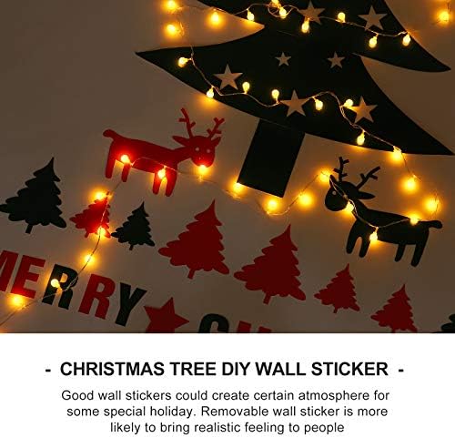 סטוריארד 1 סט DIY מדבקת קיר יצירתי מדבקות עץ חג המולד מדבקות עם מחרוזות