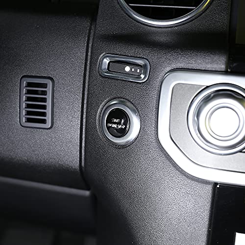 LLKUANG אדום ומנוע כסף התחלה להפסקת כפתור כפתור כיסוי מדבקה עבור LR4 Discovery 4 & Land Rover Range Rover Sport 2010-2013