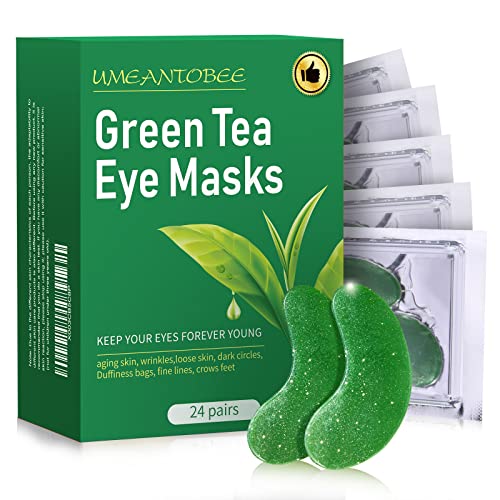אומנטובי תחת רטיות עבור עיגולים שחורים ונפיחות, 24 זוגות ירוק תה עיניים מסכות אנטי-הזדקנות לחות עור טיפול