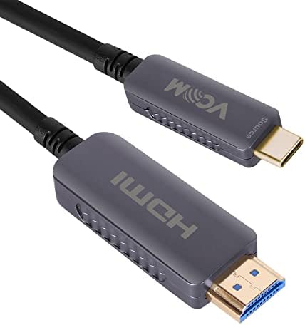 VCOM USB-C ל- HDMI כבל אופטיקה סיבים, תמיכה ב 18 ג'יגה-ביט לשנייה, 4K@60Hz, HDCP 2.2, HDR, Thunderbolt 3/4,