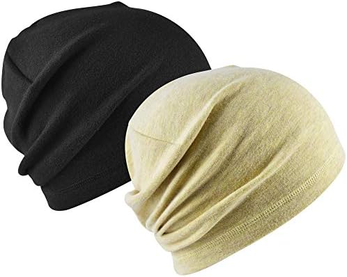 McTi Slouchy Beanie לגברים נשים, חורף חם כובע גולגולת כובע קל משקל לריצת אופניים 2 ארוז
