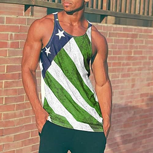 צמרות חייל לגברים דגל אמריקאי פטריוטי חולצה גופית וינטג '4 ביולי אימון שרירים אתלטיקה