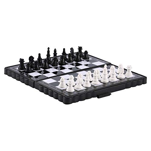 1 סט מיני בינלאומי שחמט מתקפל מגנטי פלסטיק לוח משחק