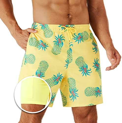 אורבסט גברים של בגד ים עם דחיסת אוניית מהיר יבש חוף מכנסיים קצרים עם כיסים לחוף ושחייה