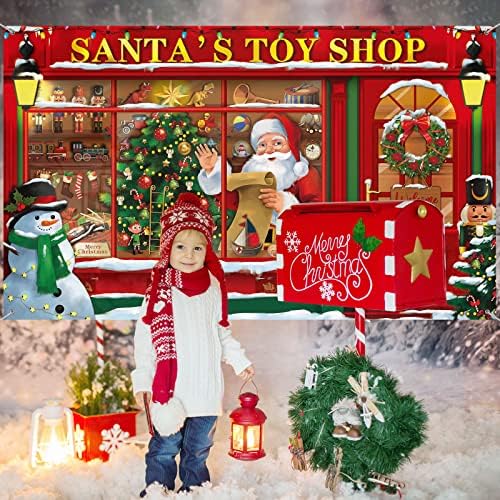 חג המולד מסיבת צילום רקע באנר סנטה של צעצוע חנות חג המולד רקע חנות סנטה חנות תמונה רקע סנטה של צעצוע חנות רקע