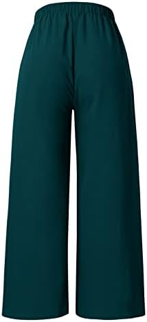 Grge Beuu קצוץ מכנסי מטען לרגל רחבה לנשים מכנסי טרנינג מזדמנים מוצקים רופפים בכושר כותנה מכנסי קפרי עם כיס