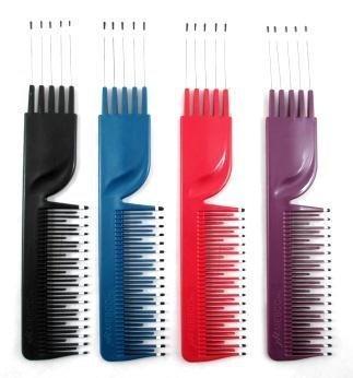 Mebco Flipside Metal Metal מסרק FP2 צבע: סגול 4 חתיכות, מתנתק שיער, מתנתקים, לא יפגע בקרקפת שלך, בחירה, פיק, מוציא