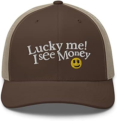 ריבמוג מזל לי אני רואה כסף משאית כובע אמצע הכתר מעוקל ביל סנאפבק כובע