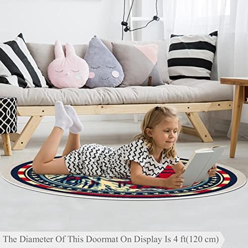 Llnsupply ילדים עגולים לילדים שטיח שטיח שטיח של חירות דפוס חירות משתלת שטיחים כרית משחק רכה מתקפלת משחק מחצלת שטיח זוחל