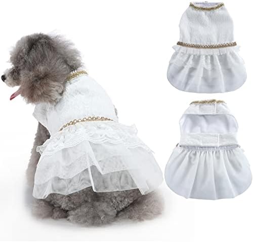 Dentrun כלב שמלת חתונה, ילדה לבוש חיות מחמד כלב כלב בלאי רשמי, שרת כלים של כלים שמל