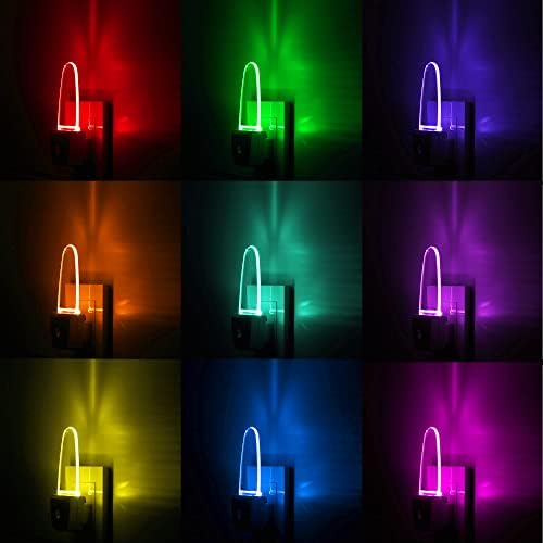 אורות לילה צבעוניים ירוקים 2 חבילות, מחזור 7 צבעים, חיבור, כיבוי אוטומטי, מנורת לילה לד 0.5 וואט