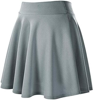 חצאיות Harajuku לנשים אופנדי צבע מוצק בסיסי חצאית מוצקה מגוונת נמתחת קפלים מזדמנים מתרחבים קפלים מיני חצאית