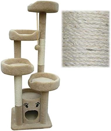 עצי חתול עץ חתול, קטיפה קצרה סיסל טבעי חתול עץ מגדל עמיד בפני שריטות עמיד ללבוש עמיד חתול טיפוס מסגרת 1 חתול מיטות