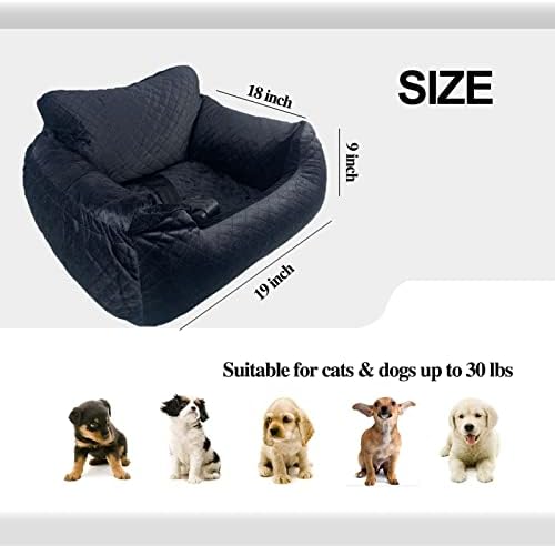 מושבי מכונית כלבים של Pawpikiss לכלבים קטנים, מיטת כלבים לרכב בלתי ניתנת לניתוק וניתן לכביסה, מושב מכונית לכלבים קטנים לכלבים