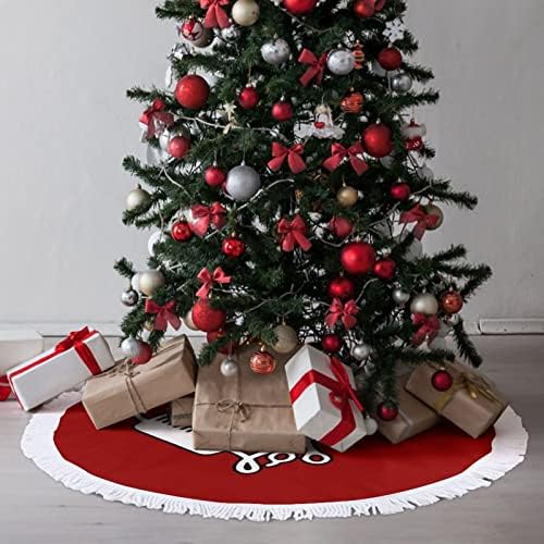 מספרה מספרה אהבה חצאית עץ חג המולד חצאית אדומה עגולה עגול חג המולד עם קצה משולב לקישוטי חצר חיצוניים מקורה