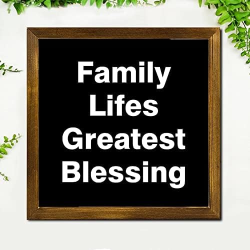 חיים משפחתיים ברכה הגדולה ביותר עץ סימנים ממוסגרים אמרות אותיות תלויות קיר אמנות שלט קלא