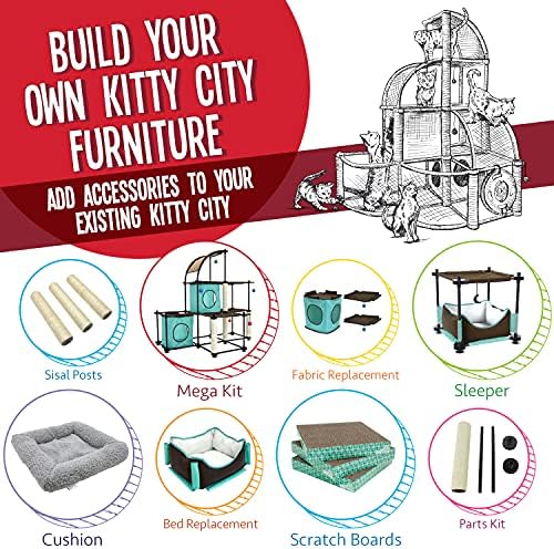 קיטי עיר טופר מקורה מגה ערכת חתול ריהוט, גלי חתול גרדן, חתול מיטה