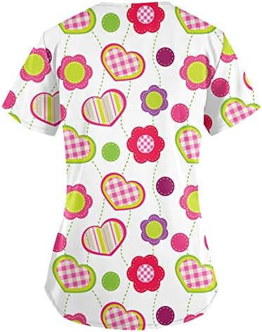 חולצות קיץ של נשים חולצות ולנטיין לנשים טיז גרפי בגדים טרנדיים מתנות ליום האהבה לאופנה שלה מודפס שרוול קצר V צוואר VERT WARK