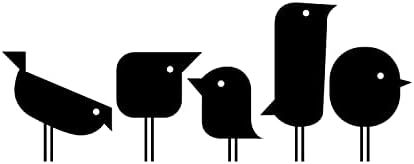 סט של 5 ויניל קיר אמנות מדבקות - סט ציפורים קטנות