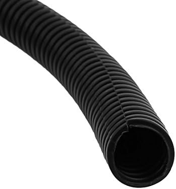AEXIT PVC חיווט פתיחה וחיבור לחיבור צינור צינור גלי מעכבי להבה 12 ממ דיא 6.5 מ 'צינורות חום אורך שחור שחור