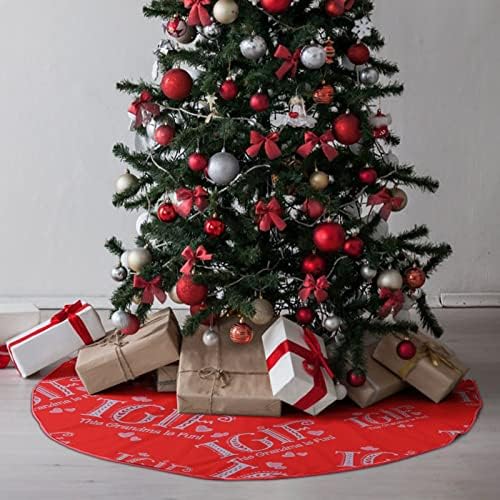 TGIF סבתא WHT חצאית עץ חג המולד רכה קטיפה אדומה מכוסה למסיבת חג המולד קישוטים חגיגיים מקורה בחוץ