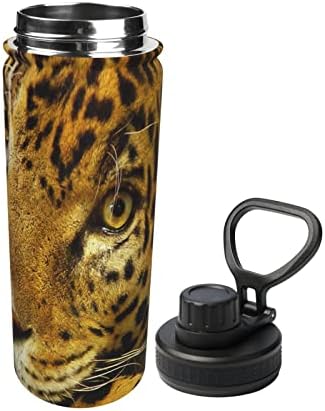 בקבוק מים נמר-אפריקה-וויד-חיה 18 גרם בקבוק רחב מבודד נירוסטה עם מכסה זרבוביות אטום דליפות