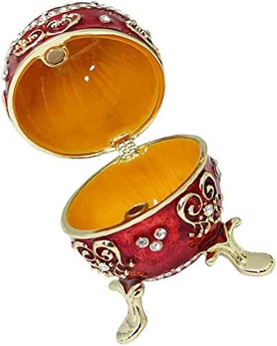 תכשיטים וינטג 'תכשיטים וינטג' קופסת תכשיטים מתכת קופסת תכשיטים צורת ביצה מחזיק מיכל תכשיטים עגילי חג עגילי חג עגילים