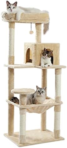 ולנוטה חתול עץ מגבת מגרד סיסל הודעה רב-רמת לחיות מחמד טיפוס עץ עם ערסל מיטת חתול סולם נוסף עם צעצוע כדור